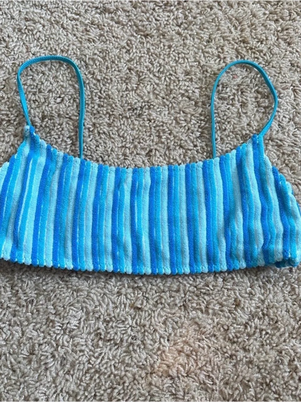 triangl swimwear Blue Striped Bikini Top and Shorts